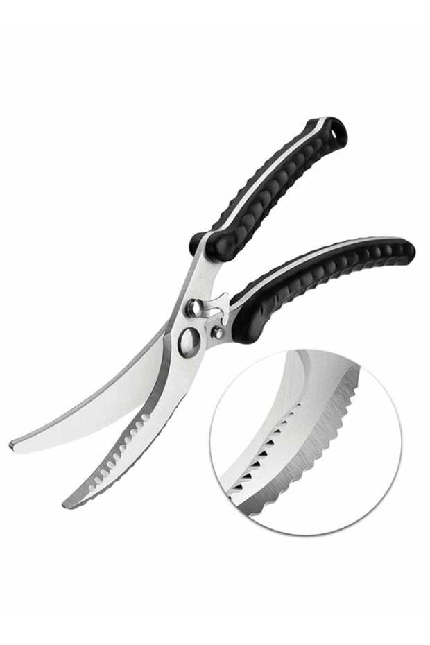 Multipurpose Heavy Duty Kitchen Scissors for Meat, Fish, Vegetables, Herbs and More - Sharp Stainless Steel Shears for Home and BBQ Use