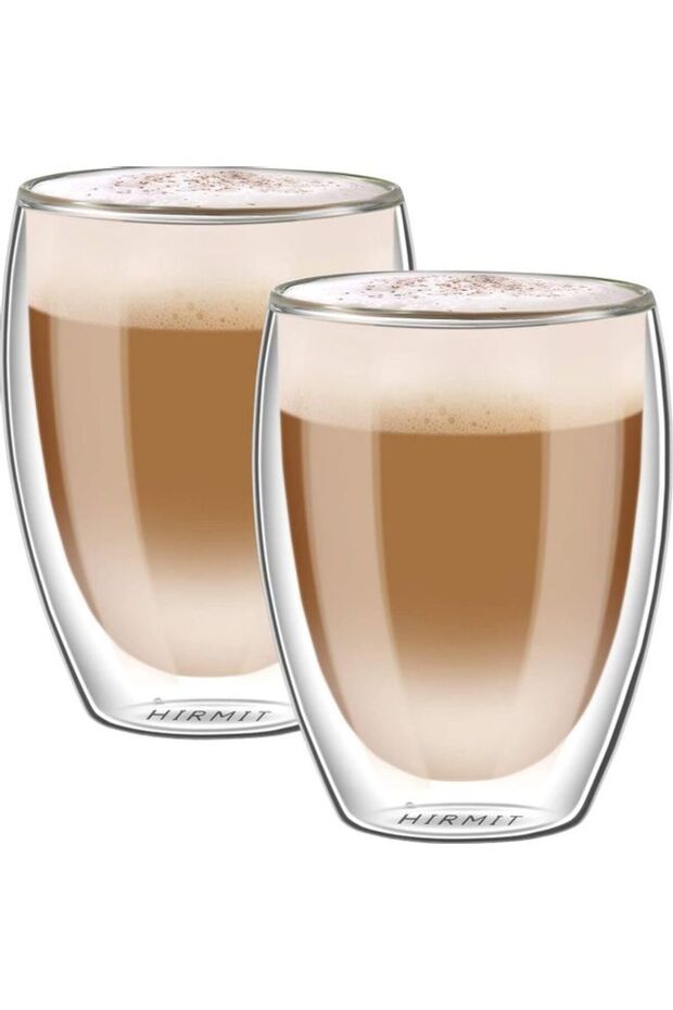 2Pcs-350ML Borosilicate Coffee Tea Cups Clear