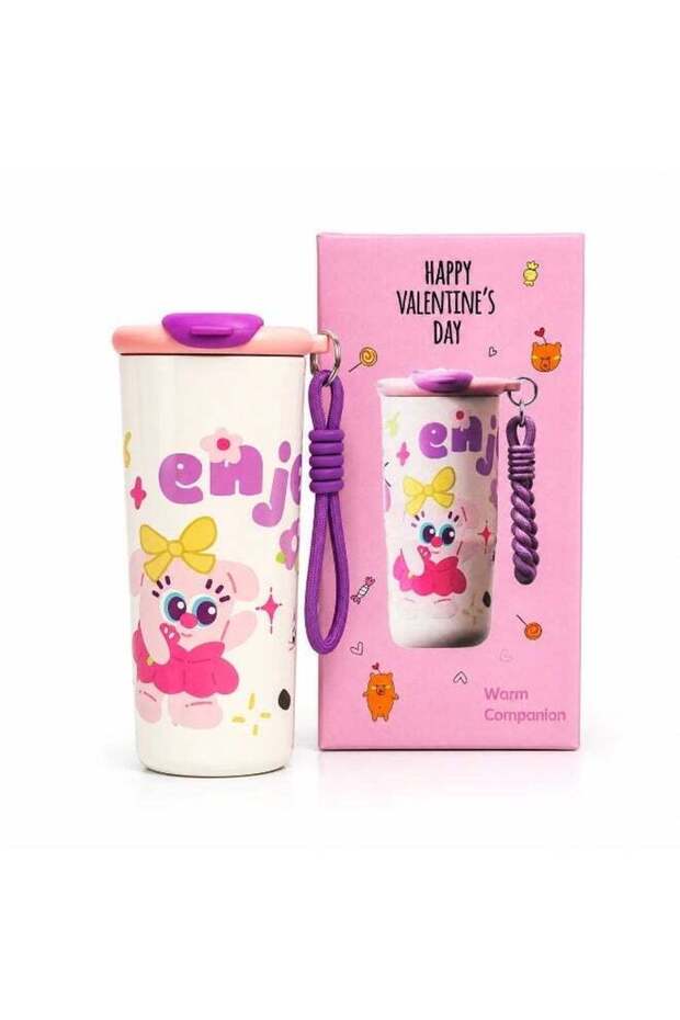 Twisoo Kids Stainless Steel Insulated Water Bottle with Straw Lid & Carry Strap | Leakproof Cartoon Vacuum Tumbler for School, Travel, Sports & Outdoor Use | Reusable Drink Bottle for Boys & Girls