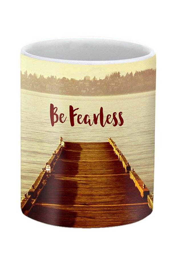 Be Fearless Ceramic Mug Brown/Yellow