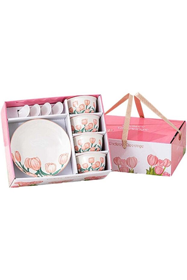 Premium Ceramic Dinnerware Set – Floral Bowls & Plates Set, Elegant Hand-Painted Design, Microwave
