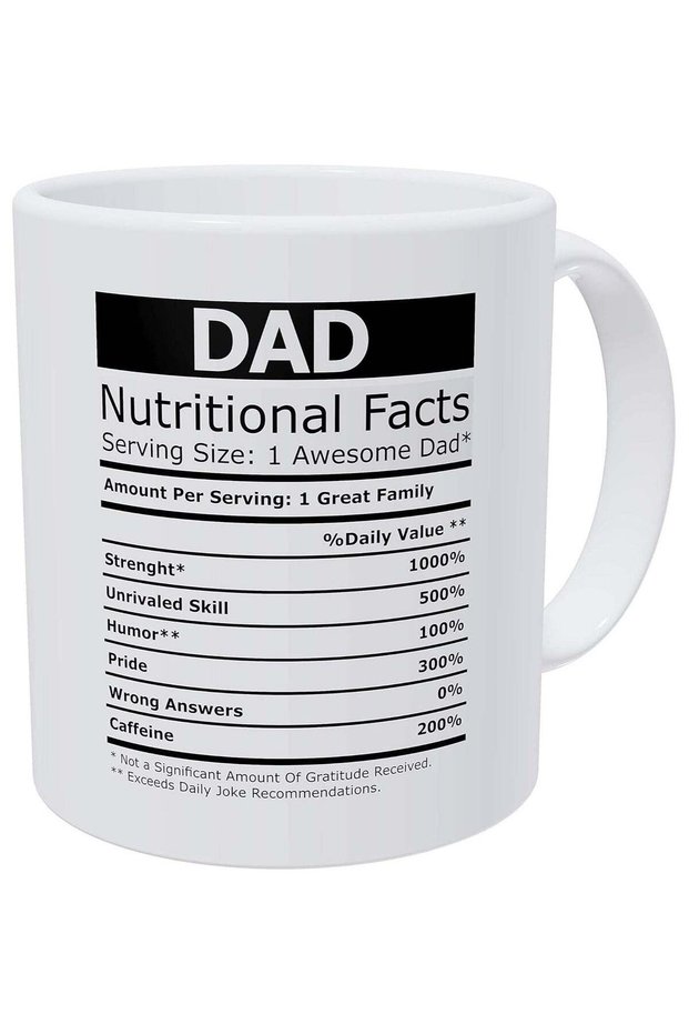 Dad Nutritional Facts, 11 Ounces Funny Coffee Mugs