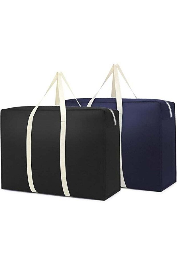 2Pcs Large Storage Bags,Moving Bags with Strong Zippers & Carrying Handles, Waterproof and Dustproof Storage Organizer Bag, Sturdy and Durable,for Bedding/Duvets/Pillows/Laundry/Clothes/Moving home,6