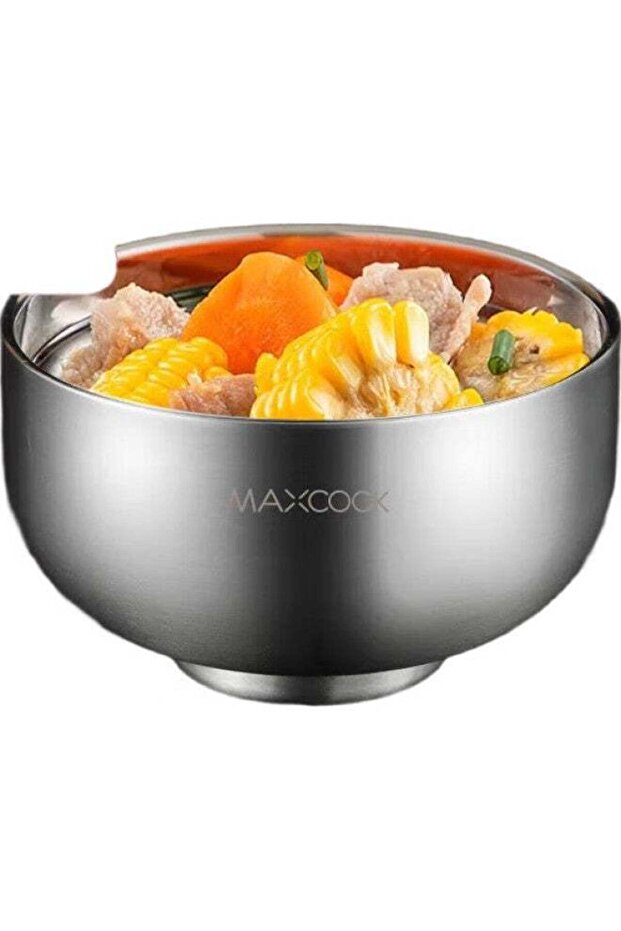 Meichun (Maxcook) 304 Stainless Steel Bowl, Double-Layer Insulated Soup Bowl, 304 Stainless Steel T
