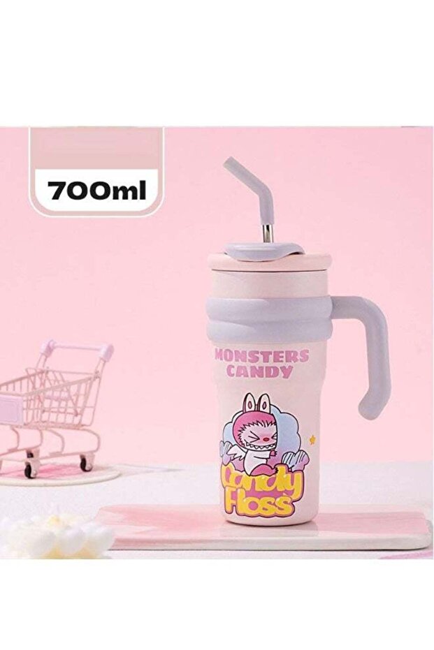 Laboob Stainless Steel Insulated Bottle - Vacuum Insulated Water Bottle for Home, Office or Car, Reusable, with Straw, Leak-Proof, Flip to Keep Cold for 12 Hours or Ice for 2 Days, 30 Ounces