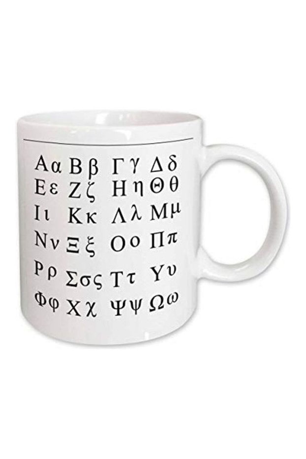 Greek Alphabet Mug White