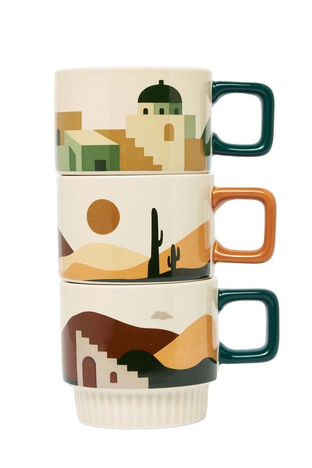 Set of 3 Stacking Desert Mugs