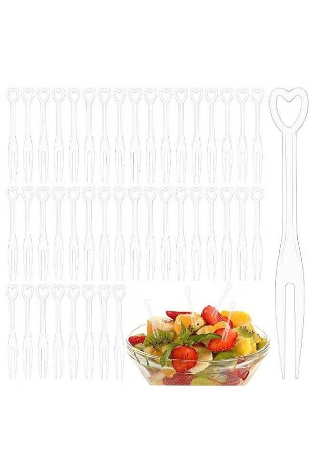 100PCS Disposable Plastic Fruit Forks, Mini Cake Forks Tasting Appetizer Cocktail Forks Picks Small Dessert Food Picks Sticks
