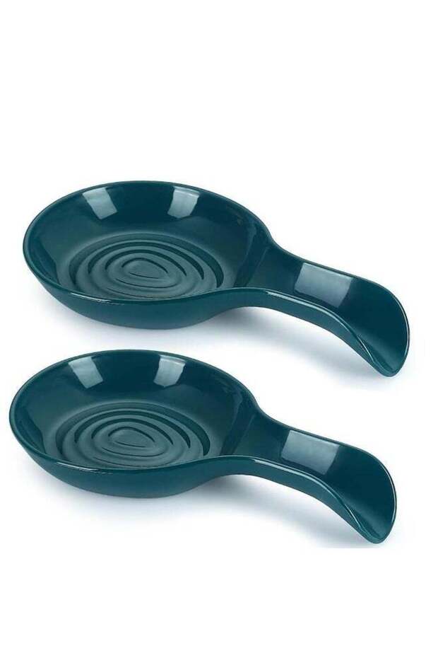 Spoon Rest 2 Pack, Plastic Spoon Holder for Kitchen Counter, Kitchen Utensil Rack for Spoons, Tongs, Spatulas, Spoon Rack for Hob, Spatula Rest