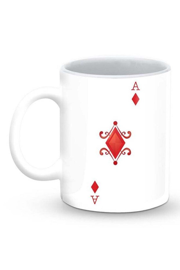 Premium Ace Of Diamonds Designer Mug White/Red