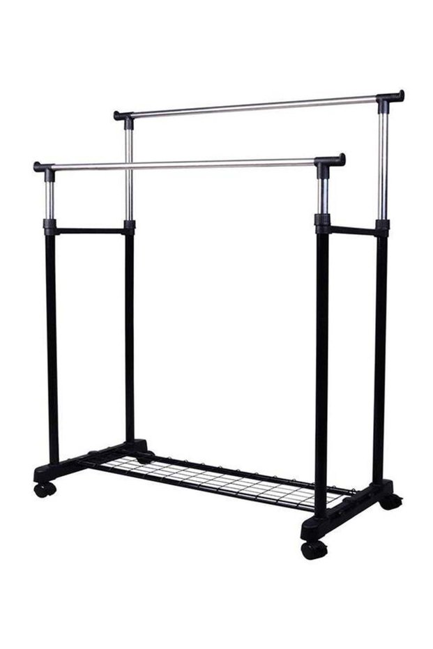2-Level Clothes Rack Silver/Black 1kg