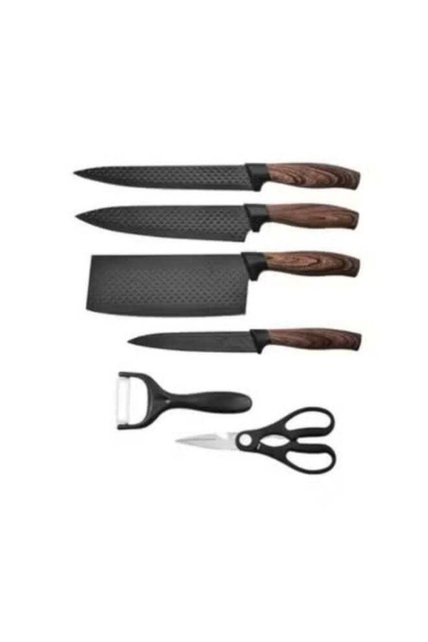 6PCS Kitchen Knives Set – Stainless Steel Chef Knife, Meat Cleaver, Slicing & Peeling Set