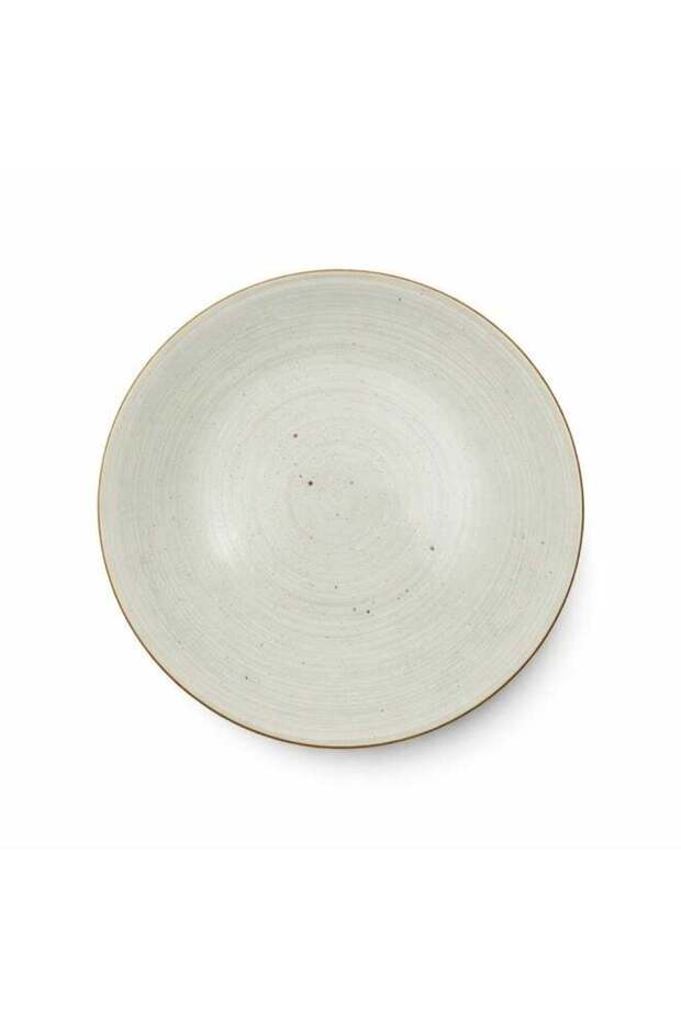 Ceramic Dinner Plate with Gold Rim – Elegant Round Serving Plate with Spiral Texture for Pasta, Sal