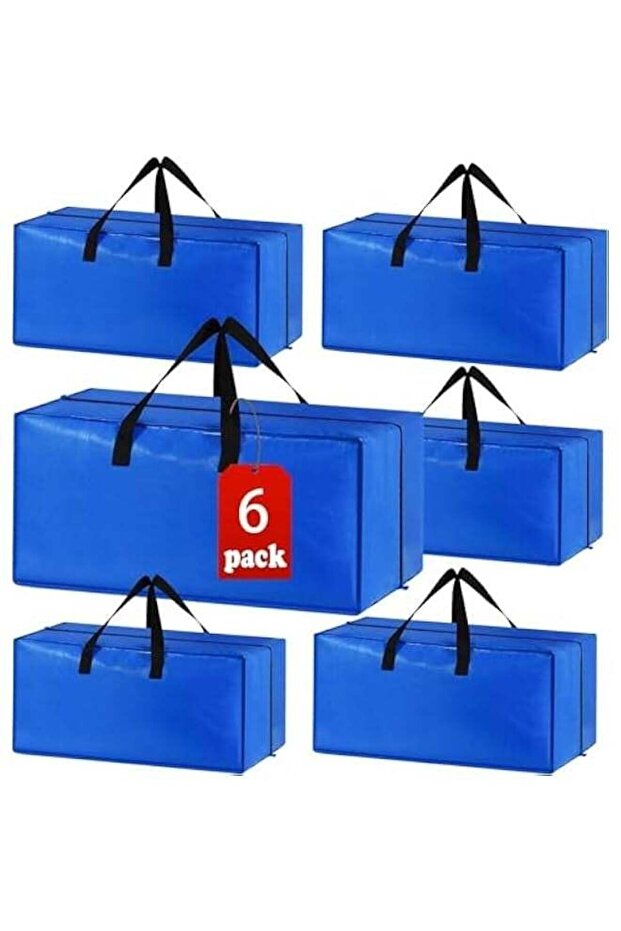 Large Strong Moving Bags with Zippers & Carrying Handles - Water-Resistant - Heavy Duty Storage Tote for Space Saving, Fold Flat, Alternative to Moving Box