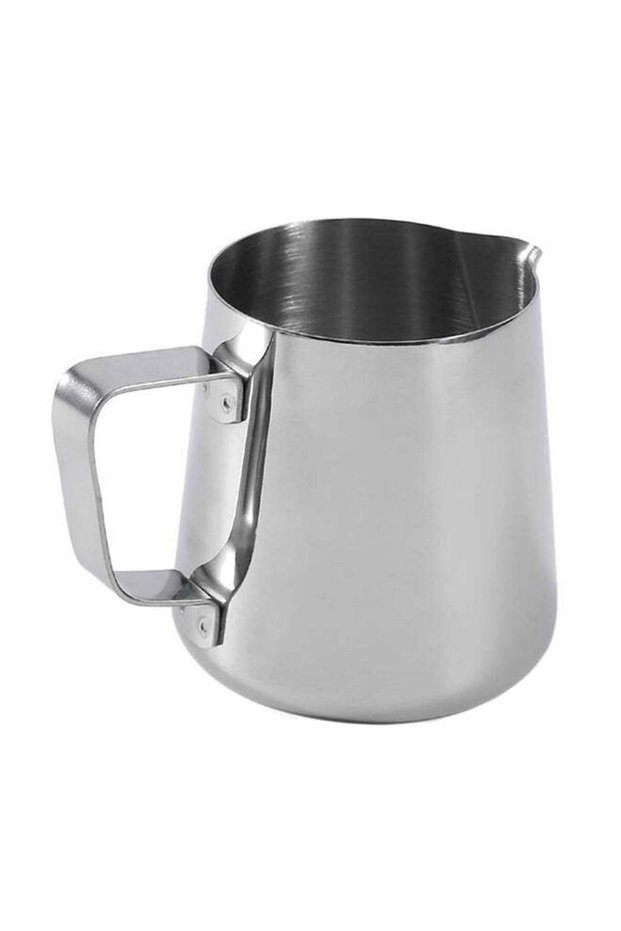 Stainless Steel Frothing Pitcher Pull Flower Cup Silver