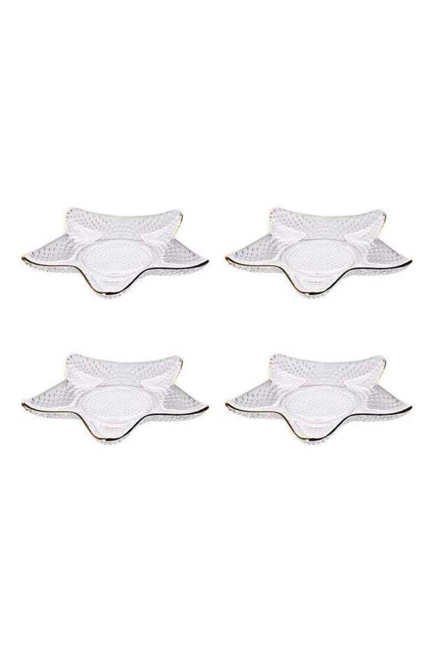 4-Piece Glass Serving Plates Clear 15.5x7x1.5cm