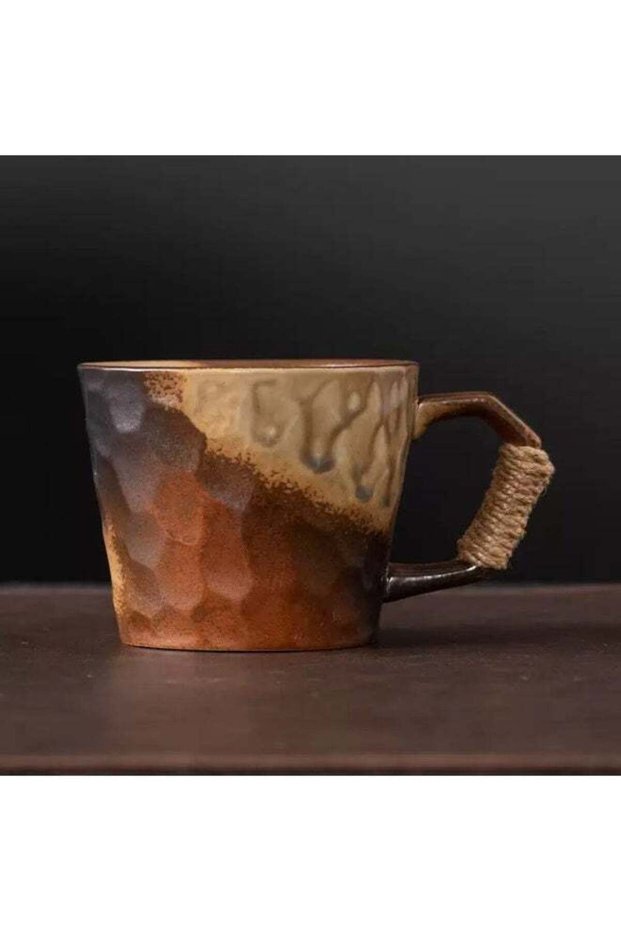 Japanese Retro Mug Simple And Creative Coarse Pottery Coffee Cup Brown
