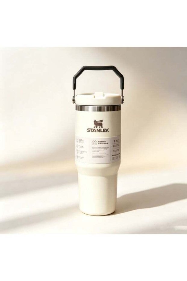 Stanley Stainless Steel Tumbler - Vacuum Insulated Water Bottle for Home, Office or Car Reusable Cup with Straw Leak Resistant Flip Cold for 12 Hours or Iced for 2 Days, 30oz (CREAM COLOR)