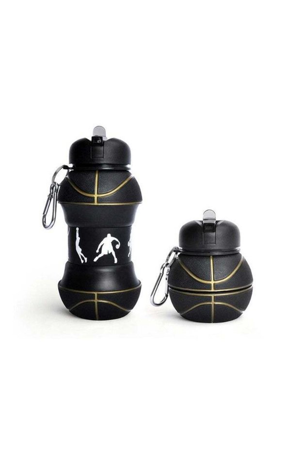 Multi-functional Collapsible Silicone Water Bottle, Leak-Proof Foldable Drink Bottle, Food Grade Shatterproof, Anti-fall,Portable Travel Bottle for School, Kids,Outdoor Activities & Basketball Gifts