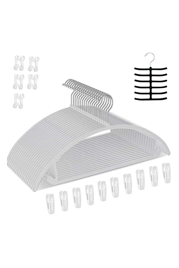 Non Slip Hangers Suit Hangers 50 Pack Ultra Thin Space Saving 360 Degree Swivel Hook Clothes Hangers for Coats Jackets Pants Dress Clothe Plastic Curved 100pcs Grey.
