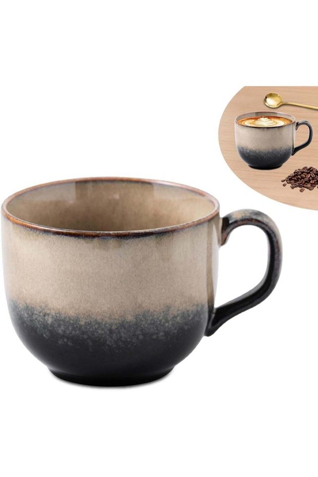 Ceramic Coffee Mug, 480 ml Porcelain Coffee Cup, 17 oz Classic Ceramic Cup with Handle, Lead and Cadmium Free Stoneware Mug for Latte Cappuccino Tea, Microwave Dishwasher Safe