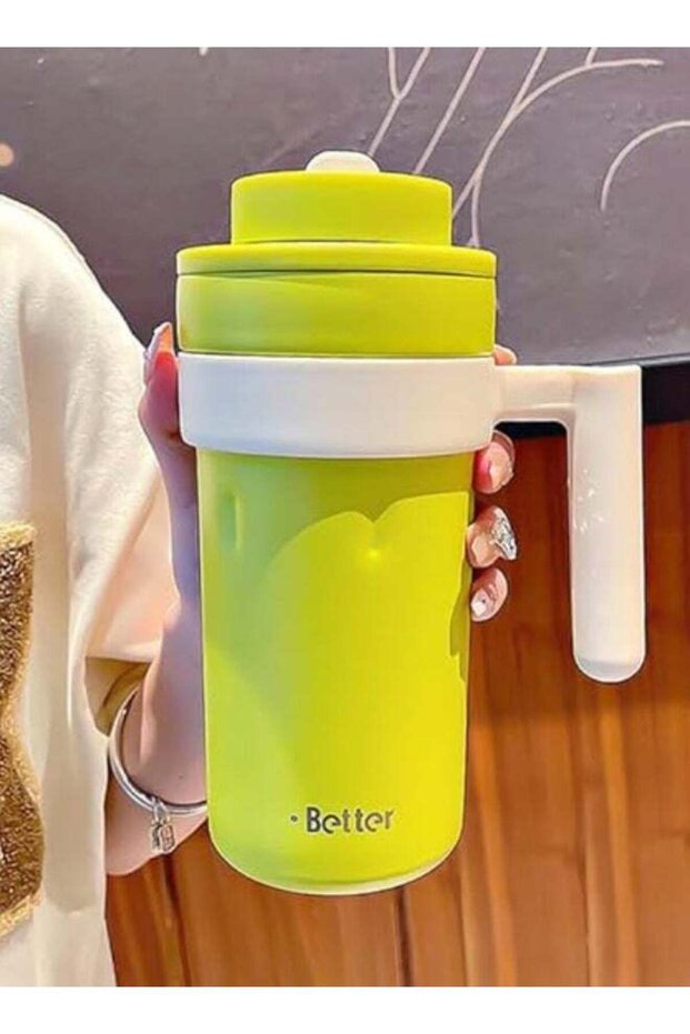 Twisoo Office Tumbler with Temperature Display, Leak-Proof Stainless Steel & Plastic, 12 Hours Hot & Cold, Large Capacity, Green