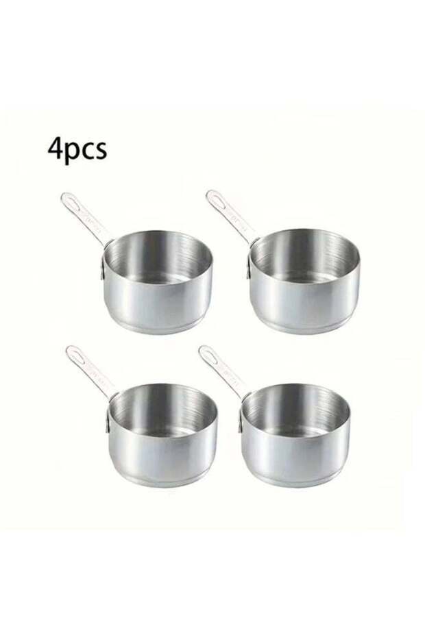 4pcs Stainless Steel Steak Sauce Cup with Handle, Tomato Dipping Bowl - Multi-purpose, suitable for