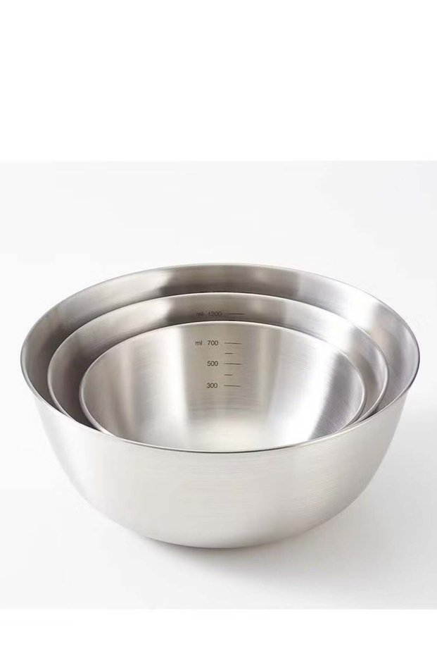 3-piece 304 Stainless Steel Basin,Beat Eggs,Kenad Into Dough, Fruit Salad And Prepare Vegetables 70