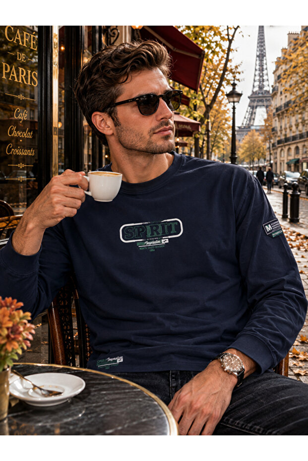 Men's Spring Round Neck Sweatshirt Long Sleeve Tshirt