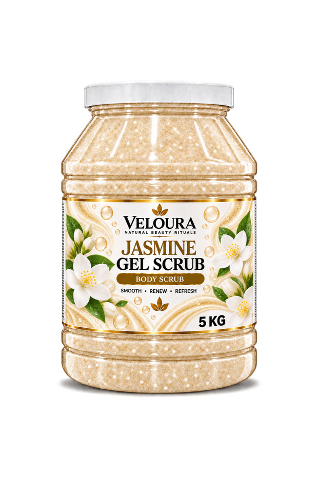 JASMINE GEL SCRUB 5KG – FLORAL & REFRESHING EXFOLIATING BODY SCRUB FOR HANDS, FEET & BODY