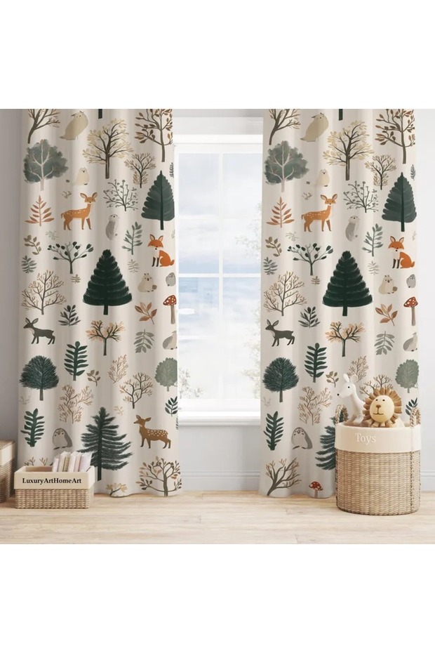 High Quality Printed Background Curtain, Patterned Background Curtain, School and Classroom Curtain, Decorative Single Panel Curtain, Digital Printed Curtain