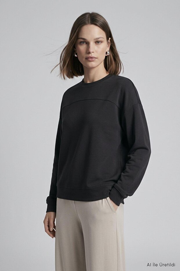 Bisiklet Yaka Tunik 8203A Siyah
