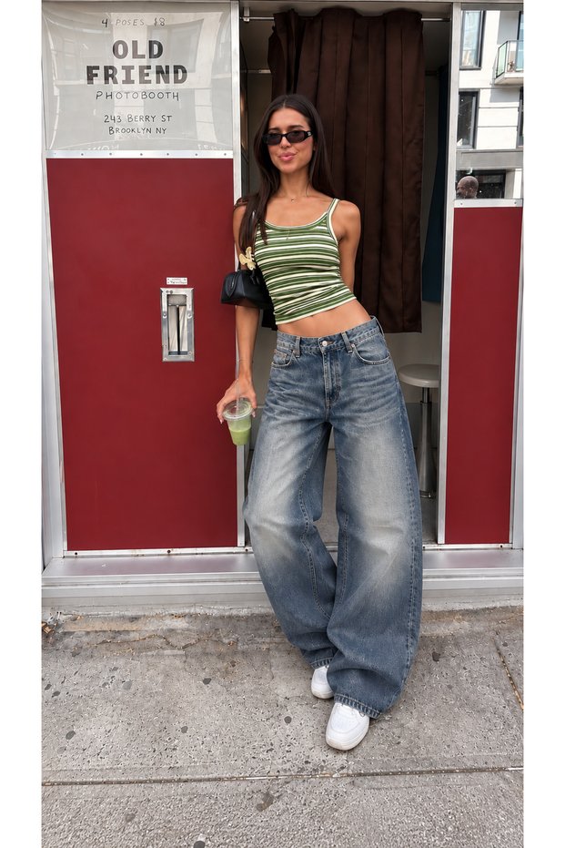 Women's Low Waist Barrel Jean Pants Light Blue Wide Leg Casual Baggy Balloon Cut