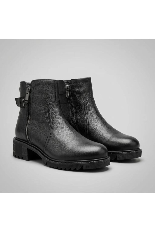 1950807 black genuine leather boots