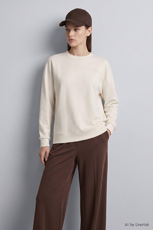 Bisiklet Yaka Tunik 8203A Ekru