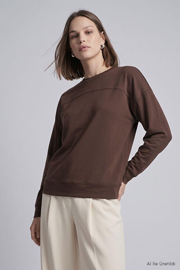 Bisiklet Yaka Tunik 8203A Kahve