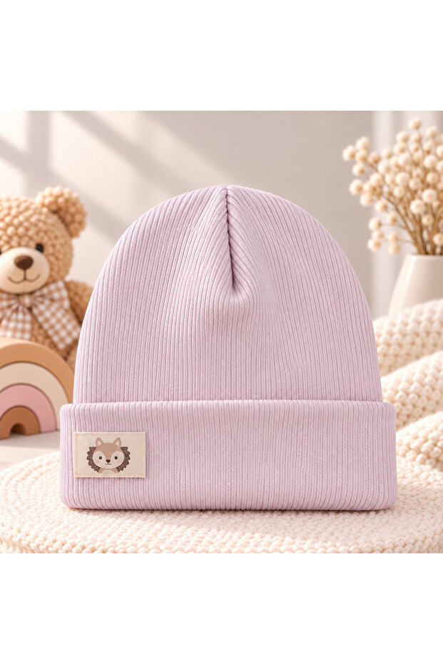 Ribbed Baby Beanie with Tiny Friends Figures – Soft Textured