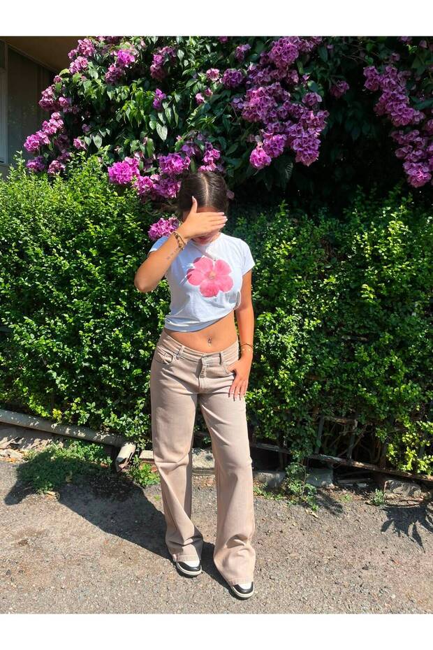 Wide Leg Women's Beige Low Waist Beige Barrel Jean Pants Baggy Y2K Loose Fit Denim