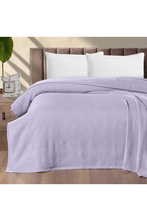 Double 100% Cotton Pique Lilac 200X220 cm