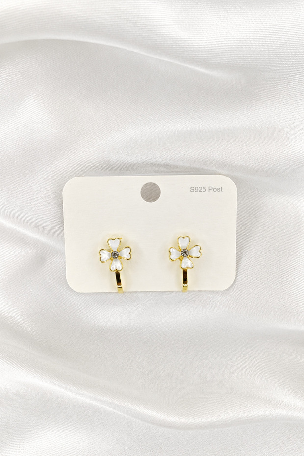 Steel Children's Earrings - Clip-On (Non-Pierced) - Flower Model - for Non-Pierced Ears
