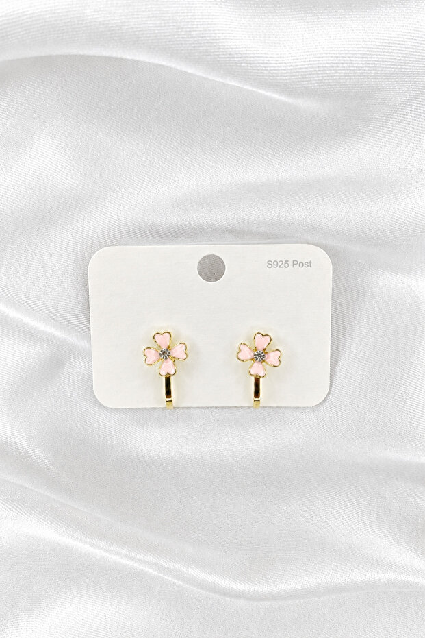 Steel Children's Earrings - Clip-On (Non-Pierced) - Flower Model - for Non-Pierced Ears