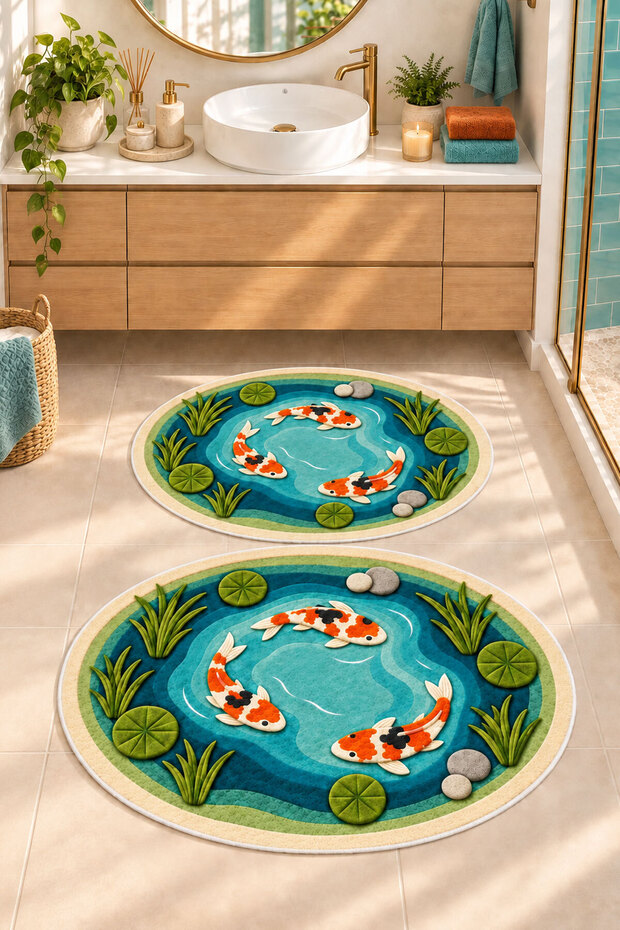 Digital Non-Slip Washable Two-Tone Bath Mat Bathroom Rug Bathroom Decor Home Decor 40X60+60X90Cm