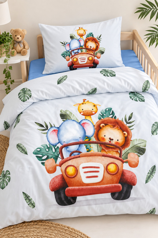 Special Boxed Printed Baby Bedding Set – Duvet Cover, Sheet, and Pillowcase