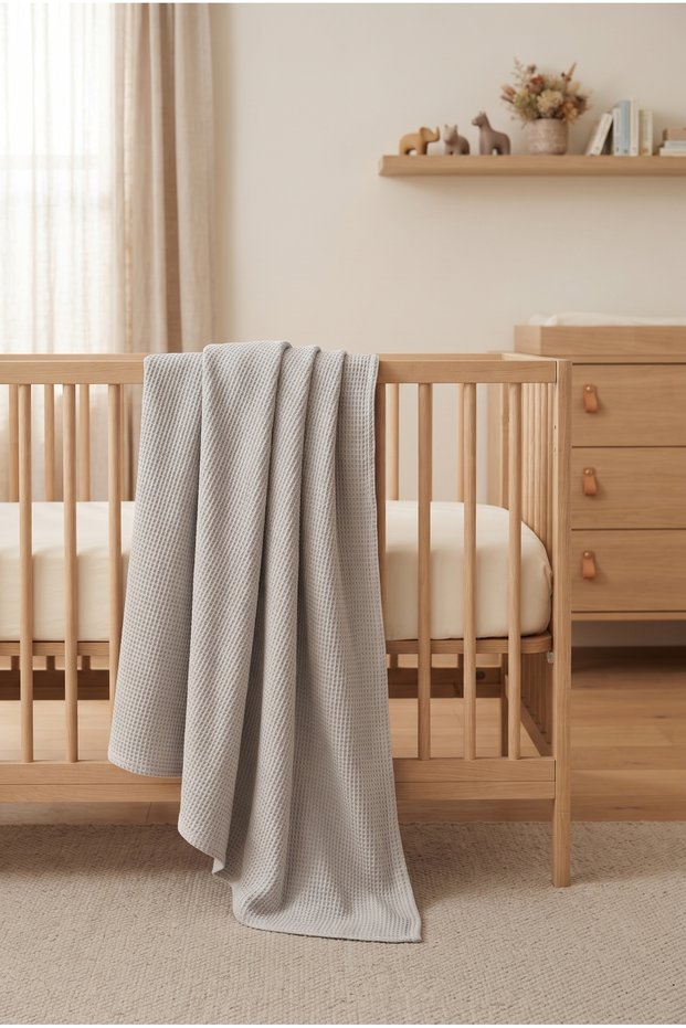 Wafflenest 100% Cotton Waffle Baby Blanket 90X110 cm Crib Cover Baby Blanket
