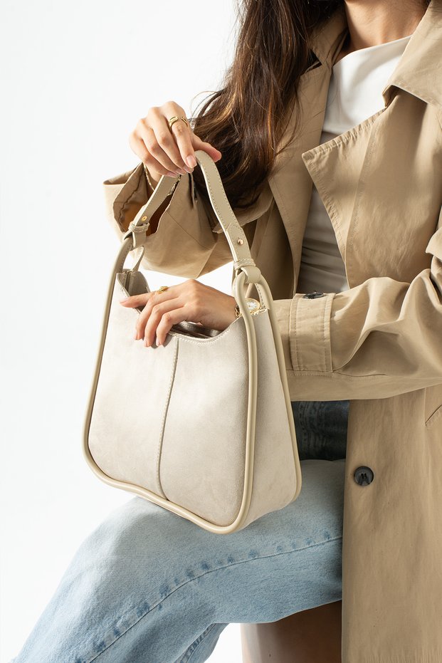 Velra Model Women's Mink Suede Hand and Shoulder Bag