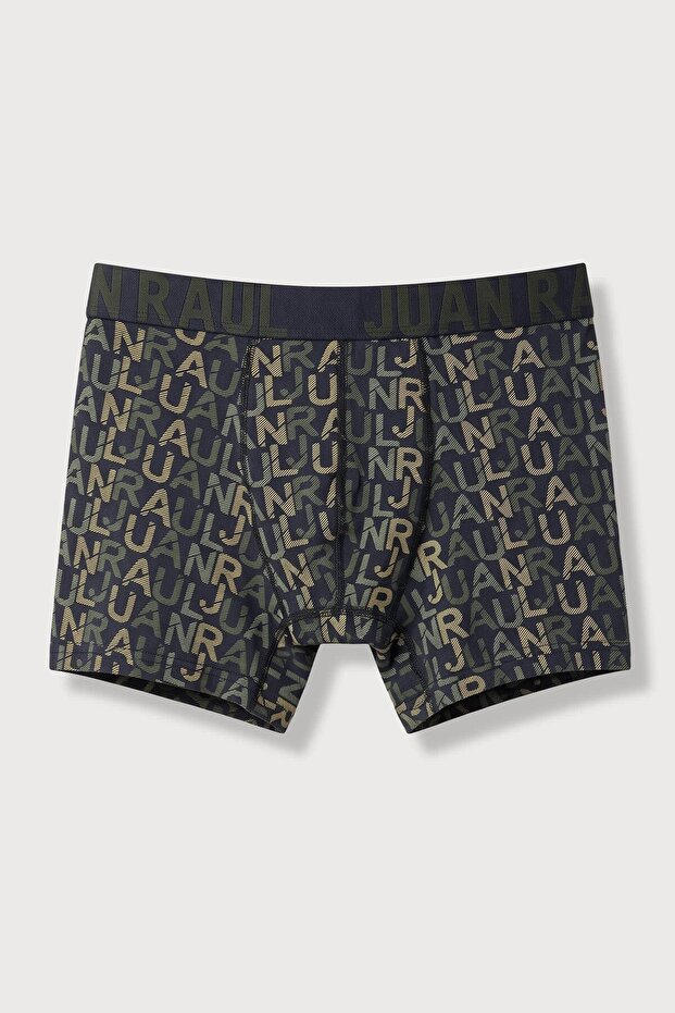 Men's Cotton Typography Patterned Boxer Navy Blue
