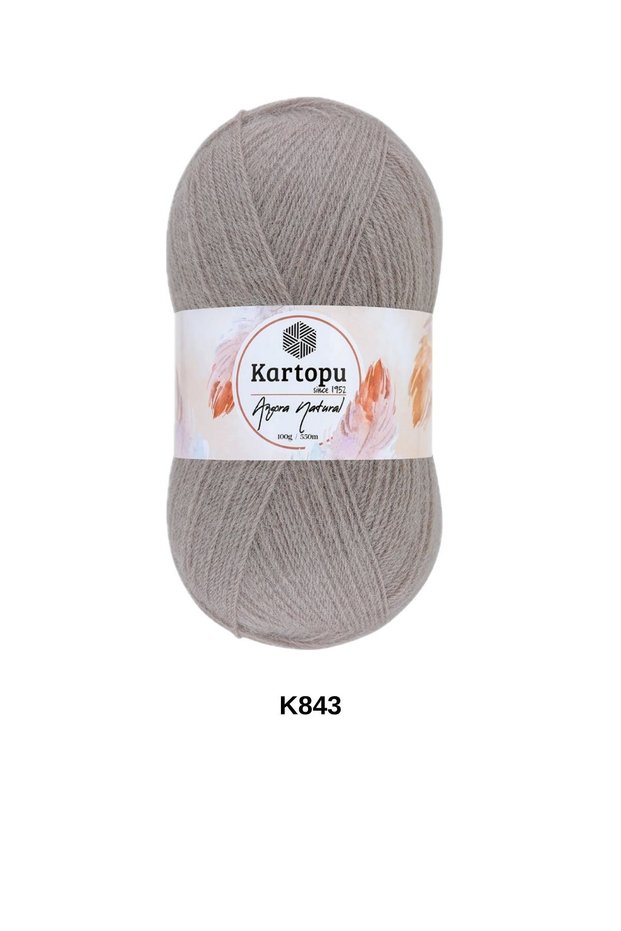 1 Piece Kartopu Angora Natural 100 Grams 550 Yards Natural Shawl Blouse Cardigan Vest Hand Knitting Yarn Color: K843