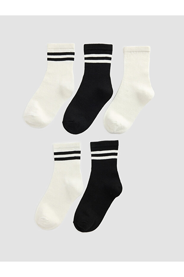 Rmz Gi̇yi̇m Farkiyla Striped Women's Socks 5-Pack