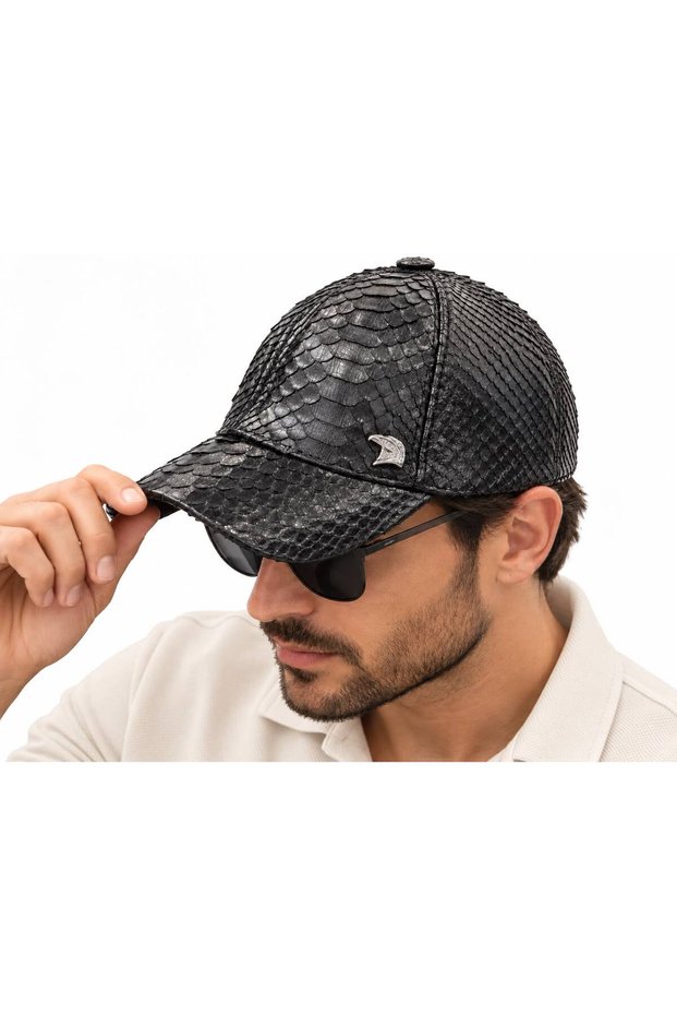 Unisex Genuine Python Leather Men/Women Water and Wind Resistant Special Craftsmanship Hat