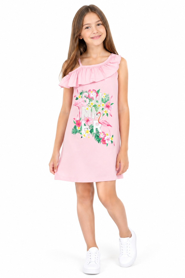 Summer Floral Strap Dress for Girls